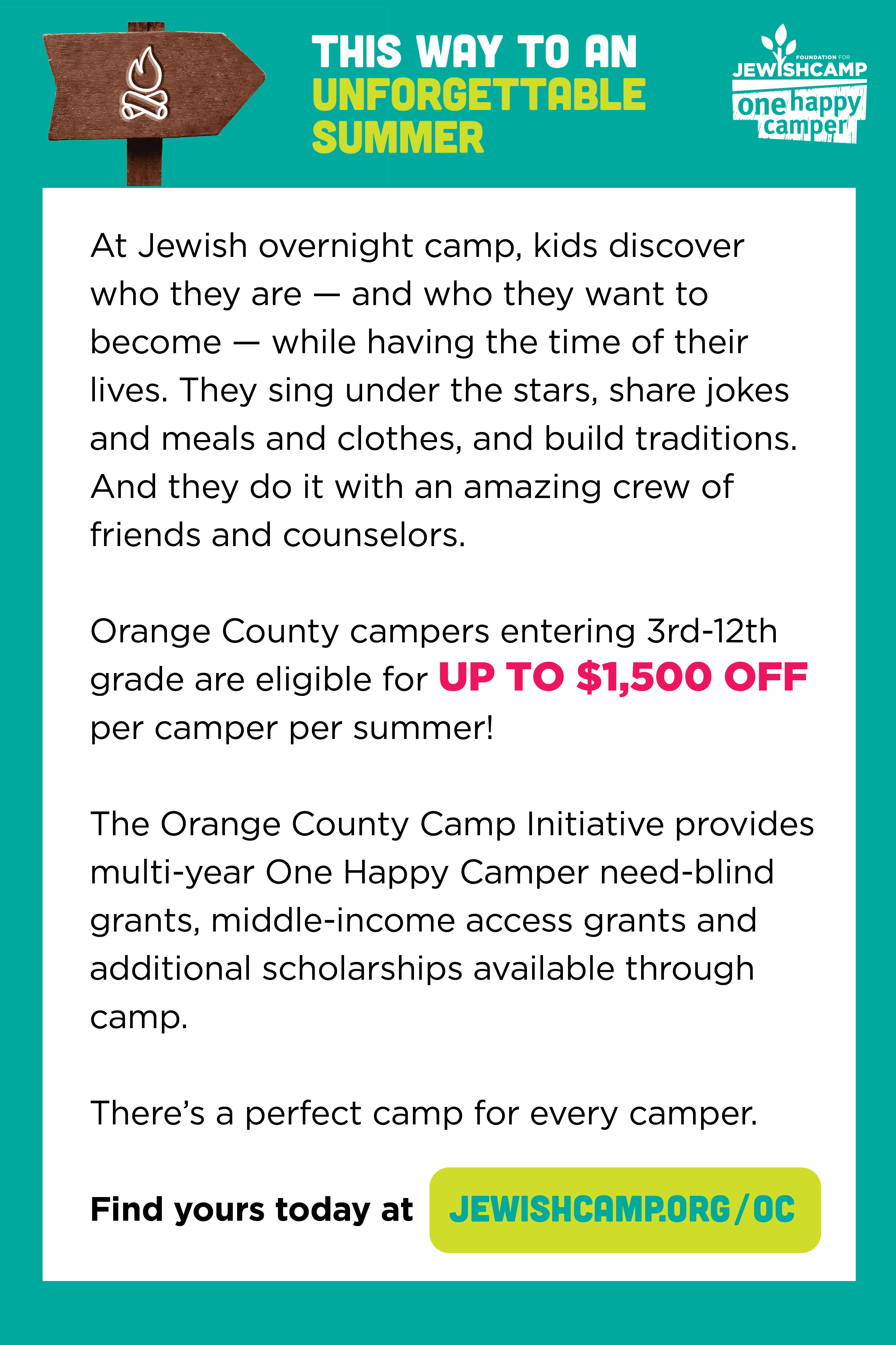 Orange County families: Get up to $1,500 off Jewish camp