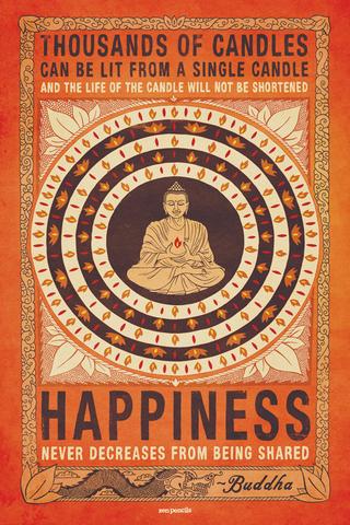 buddha happiness candles digital banner