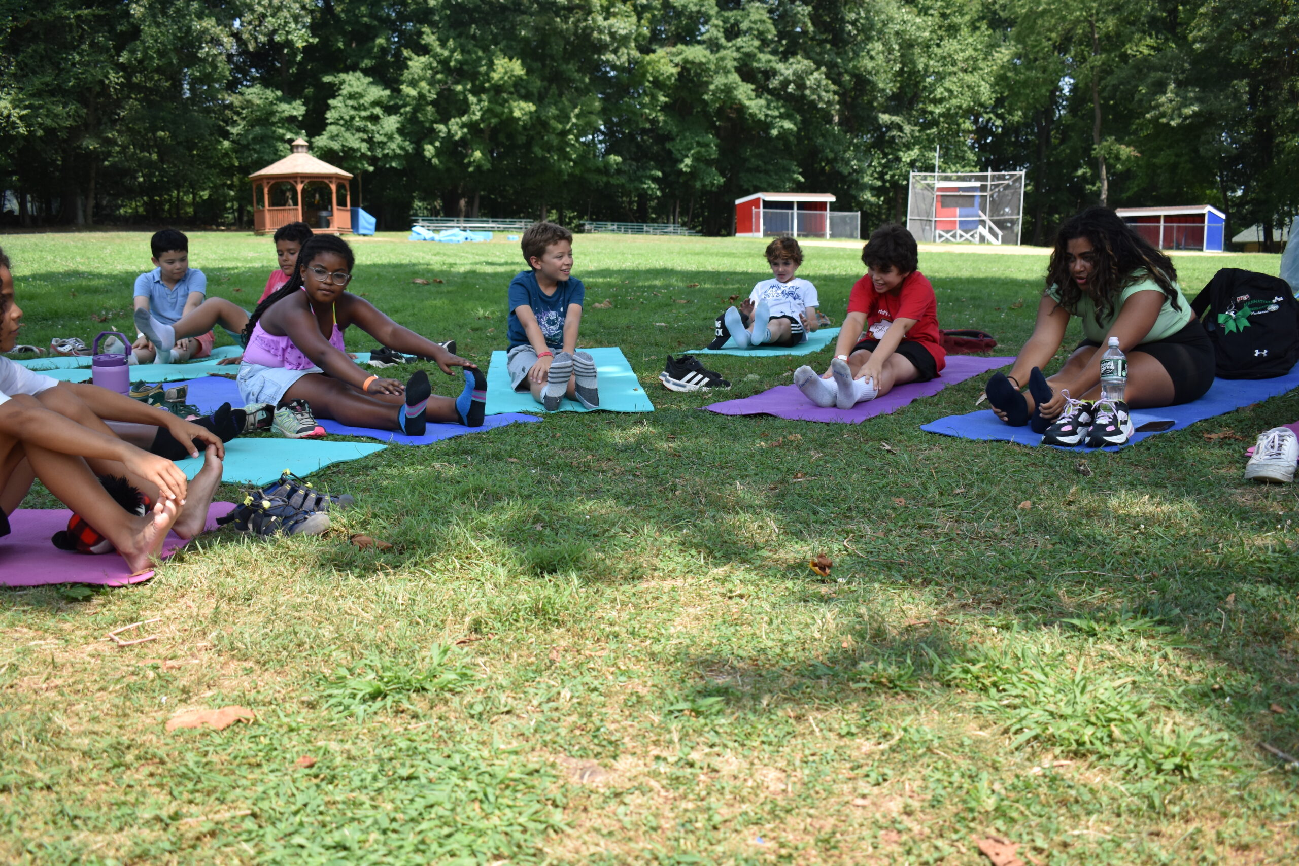 Campers practicing yoga at 92Y Camps